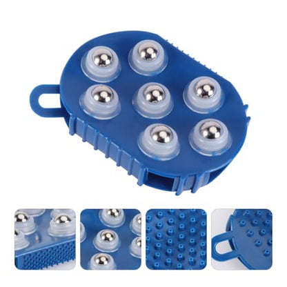 Lymphatic Massage Gloves Meridian Massage Rollers with 7 Metal Balls Handheld Body Massager for Relieving Pain Muscle Soreness Cellulite