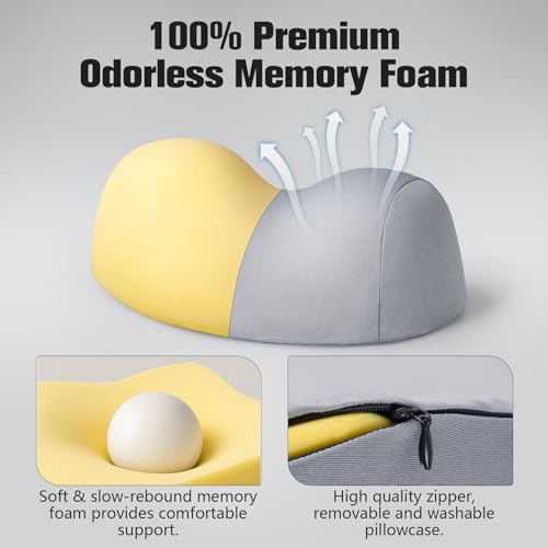 Small Neck Stretcher Pillow for Pain Relief, Soft Cervical Traction Device Neck Mild Support Pillow Memory Foam Cervical Neck Orthopedic Pillow for Tension Muscle Relax Relief (Grey)
