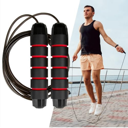 2 pack- Jump Ropes- "Amazing Manny'' The jump ropes are made for skipping/ jumping rope. Good exercise. it can be used to build endurance, speed and overall cardiovascular health, it is adjustable with comfortable hand padded hand grips. - color: Black/Bl