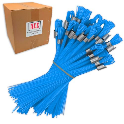 ACE Supply Blue Marking Whiskers - 1000 Pack - Durable Marking Set - Use As Survey Stakes, Construction Markers, Or Trail Markers - color: Blue, size: 1000 Pack
