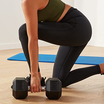 Amazon Basics Rubber Hex Dumbbell Hand Weight - size: 40 Pounds, style: 40 Pounds