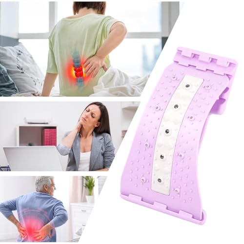 Back Stretcher Ergonomic 4 Level Adjustable with Massage Points Curved - color: Purple