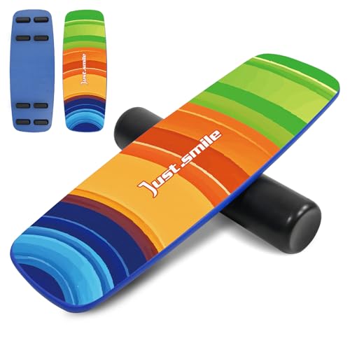 Balance Borad Sports Trainer-with Adjustable Stopper- Stability Board for Physical Therapy,Yoga,Surfing Training-Max Load 350lbs with Aiti- Slip Surface - color: Color