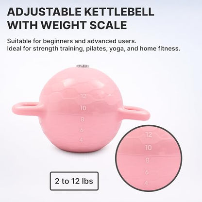Water-Filled Adjustable Kettlebell, 2-12 lb, Dual Handle Weight for Women