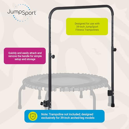 JumpSport Quick-Release Handle Bar Accessory for Trampoline Rebounders | Fits Only 39" Diameter | Quick Installation & Storage | 10 Adjustable Heights | Trampoline Not Included
