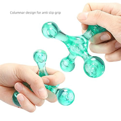 Trigger Point Massage Tools - 2 Pcs 4 Press Point Self Massage Balls Manual Massager for Deep Tissue Pain Relief (Blue)