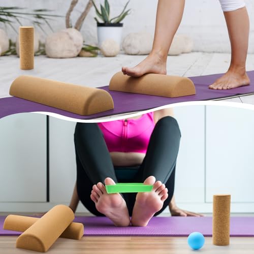 Cork Balance Board – Natural Cork Anti‑Slip Balance Trainer for Foot & Ankle Strength, Improve Stability, Mobility & Core Training | Yoga, Pilates, Physical Therapy, Rehab Exercise Board