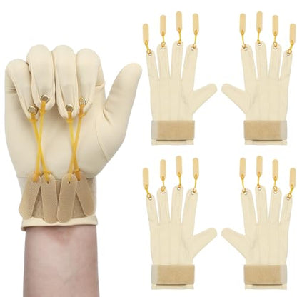 2 Pair Traction Exercise Glove Hand Finger Strengthening Thumb Flexion Physical Therapy Glove for Increasing Strength - color: Brown, size: X/ XL
