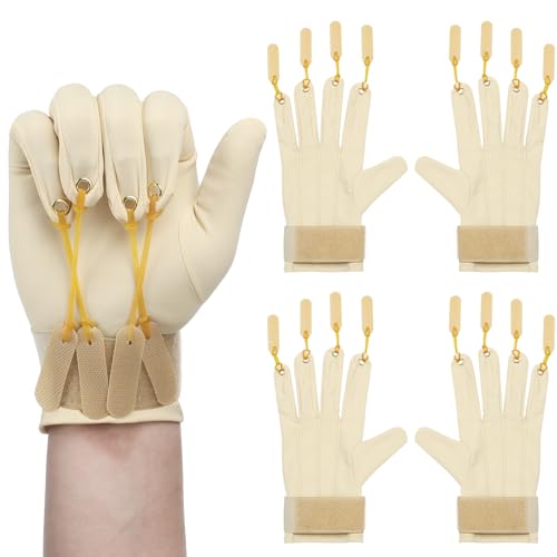 2 Pair Traction Exercise Glove Hand Finger Strengthening Thumb Flexion Physical Therapy Glove for Increasing Strength - color: Brown, size: X/ XL