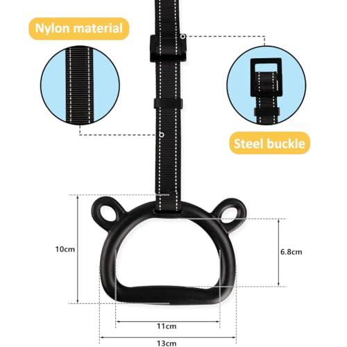 Proberos® 1 Pair Kids Gymnastic Rings Safe 400Kg Loading Robust Gymnastic Rings for Home Exercise 200cm Adjustable Gymnastic Ring, Home Fitness Equipment, Indoor and Outdoor Pull-up Bar