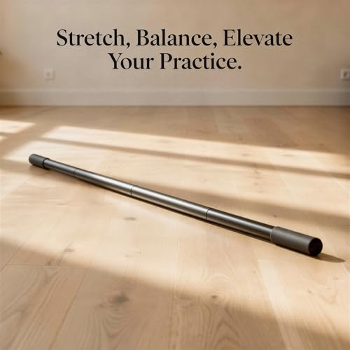 Yoga Stick, 5 ft Aluminum Adjustable Stretching Bar with Comfortable Foam Handles, Portable Fitness Pole for Physical Rehabilitation, Body Shaping, Flexibility, Mobility and Balance Training