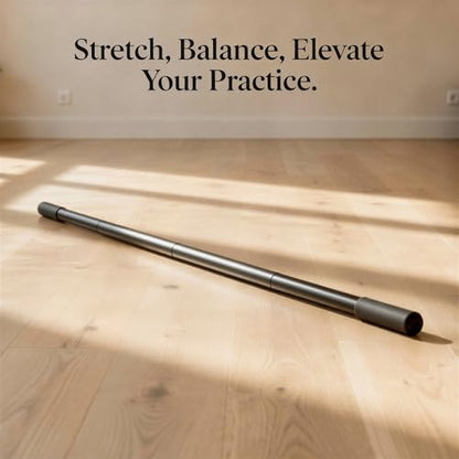 Yoga Stick, 5 ft Aluminum Adjustable Stretching Bar with Comfortable Foam Handles, Portable Fitness Pole for Physical Rehabilitation, Body Shaping, Flexibility, Mobility and Balance Training