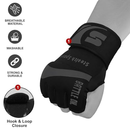 Boxing Inner Gloves Neoprene Wrist Support Padded Gel Wraps Hand Protection Boxing Bag Hand Wraps for Punching MMA Martial Arts Muay Thai Speed Bag Training – Under Mitts - size: Small