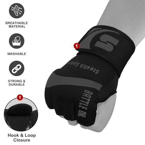Boxing Inner Gloves Neoprene Wrist Support Padded Gel Wraps Hand Protection Boxing Bag Hand Wraps for Punching MMA Martial Arts Muay Thai Speed Bag Training – Under Mitts - size: Medium