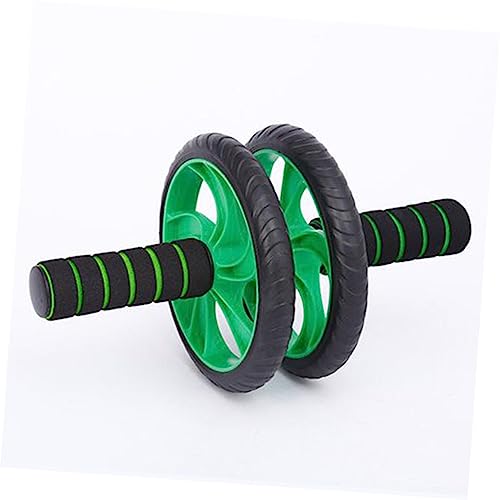 Dual Wheel Abdominal Fitness Roller with Kneeling Pad Back Design for Lightweight Non- Handles Build Muscle and Burn Calories Green