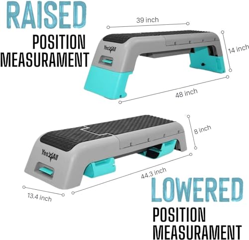 Yes4All Multifunctional Aerobic Deck - Versatile Fitness Station, Weight Bench, Aerobic Stepper, Plyometrics Box for Cardio Workouts and Strength Training - color: B. Blue/Grey