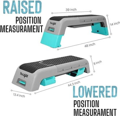 Yes4All Multifunctional Aerobic Deck - Versatile Fitness Station, Weight Bench, Aerobic Stepper, Plyometrics Box for Cardio Workouts and Strength Training - color: B. Blue/Grey