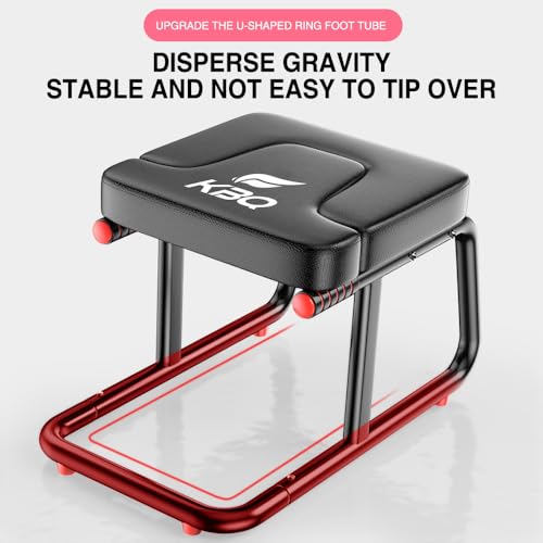KBQ Yoga Headstand Bench, Yoga Inversion Chair, Headstand Trainer – U-Shaped Stool with 400LB Capacity, Double Armrest, Non-Slip Fitness Aid, Thick Breathable Mat, Home & Gym Stability Stool (Black)