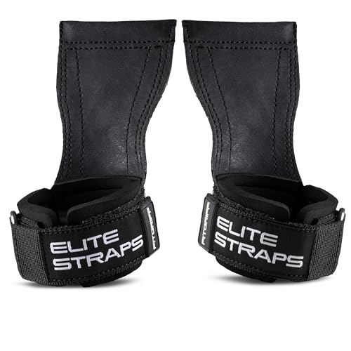 Fitgriff® Elite Straps - Lifting Wrist Straps (Rubber Grips) for Weightlifting, Gym, Workout, Deadlift - Anti-Slip Revolution for Men and Women - size: Medium-Large