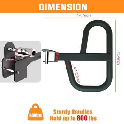 Dip Bar Attachment for 2"x2" Squat Rack, Heavy Duty Power Rack Attachment with 5/8" or 1" Hole (For 2" x 2" Power Rack with Multi Grips)