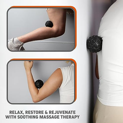 Vibrating Massage Ball, Silicone Recovery Roller with 2 Massage Speeds, Textured Massager Ball for Muscles and Tissues, Post-Workout Recovery Device, Battery Operated and Easy to Clean