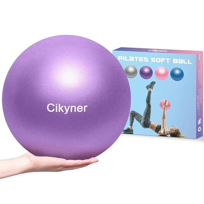 Cikyner Soft Pilates Ball, Small Exercise Ball 9 Inch Mini Gym Ball with Inflatable Straw, Suitable for Pilates, Yoga, Full Body Training, Physical Therapy and Balance improving at Home, Gym & Office - color: Purple