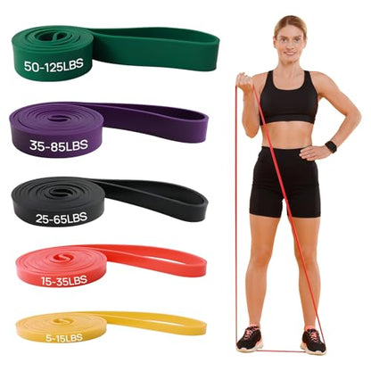 Resistance Bands, Pull Up Assist Bands - Workout Bands, Eexercise Bands, Long Resistance Bands Set for Working Out, Fitness, Training, Physical Therapy for Men Women