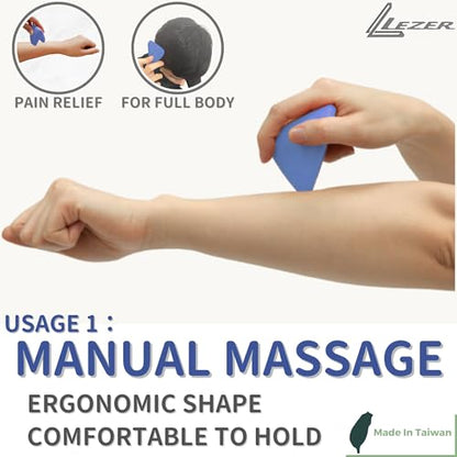 Trigger Massage Point, Manual Massage Ball, Muscle Knots Relief Tool, Myofascial Release, Physical Therapy, Deep Tissue Back Massage, Plantar Fasciitis, 2.9 in x 2.1 in (Blue) - style: 02 - Trigger Blue