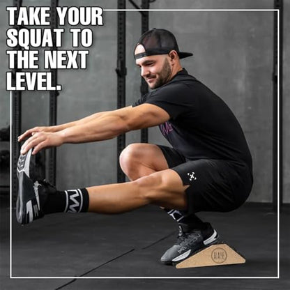 Squat Wedge Blocks (Set of 2) – Non-Slip Slant Boards for Lower Body Workouts Ankle and Calf Stretching - Yoga Blocks, Designed to Elevate Heels and Squat Support - Includes Carry Bag