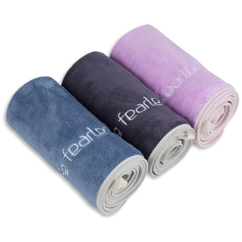 Microfiber Gym Towel Set for Men Women, Super Soft and Quick-Drying Towels for Fitness, Yoga, Cycling, Swimming (Blue+Grey+Purple, 3 Pack) - color: Blue+grey+purple