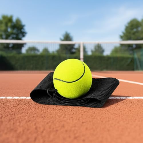 1Pc Yellow Wrist Return Ball with Adjustable Wrist Strap, Rubber Bounce Back Balls with String for Agility Drills and Reflex Exercises
