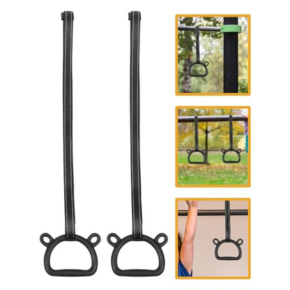 Housoutil Gymnastic Rings Set with Straps, Adjustable Pull up Rings for ’s Indoor Fitness Training and Strength Building, Thickened Sturdy Gym Equipment for Home Use