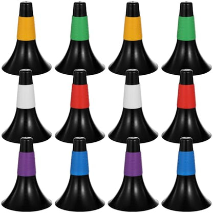 12 Pcs Agility Training Sport Cones with Carry Mesh Bag, 9.4 in Stackable Soccer Cones for Football and Basketball, Plastic Marker Cones for Speed Drills, Dog Training Obstacle Course Equipment