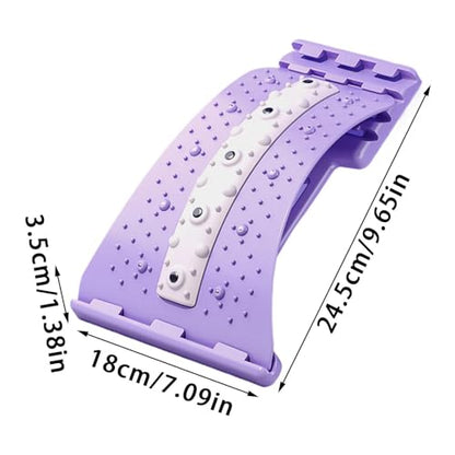 Back Stretcher - Adjustable 4 Level Lumbar Support, Comfortable Spine Reliief Board, Lower Upper Back Cracker | Women Men Adults Athletes Beginners Professionals Fitness Recovery Apartment Home Gym