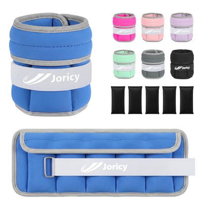 Adjustable Ankle Weights for Women Men A Pair of 1-3/4/5/6/8/10/20LBS - color: Dark Blue