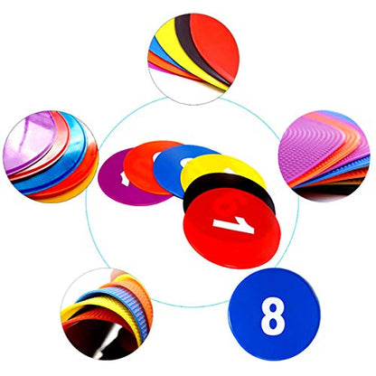 10 Pcs Poly Spots, Haploon 9 Inch Non Slip Floor Dots Sport Set for Drills Training Soccer Football Basketball Footwork Teaching Marker Field