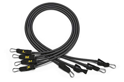 ZIVA Performance Power Resistance Band Set - Multiple TPR Exercise Bands (10, 15, 20, 33 lb) for Resistance Training with Ankle Straps, Door Anchor System - Portable Home Gym Accessories