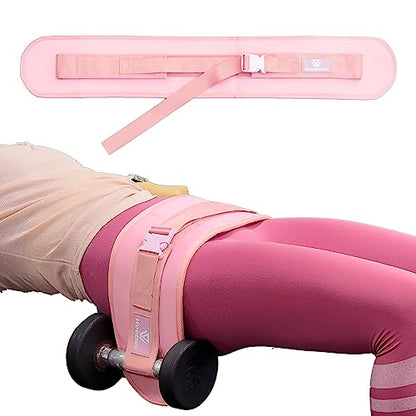 Hip Thrust Belt, Fully Upgraded Hip Thrust Belt for Dumbbells, More Comfortable Hip Thrust Belt, Home Gym Hip Thrust Belt with Wider and Longer Anti-Slip Pads. - color: pink