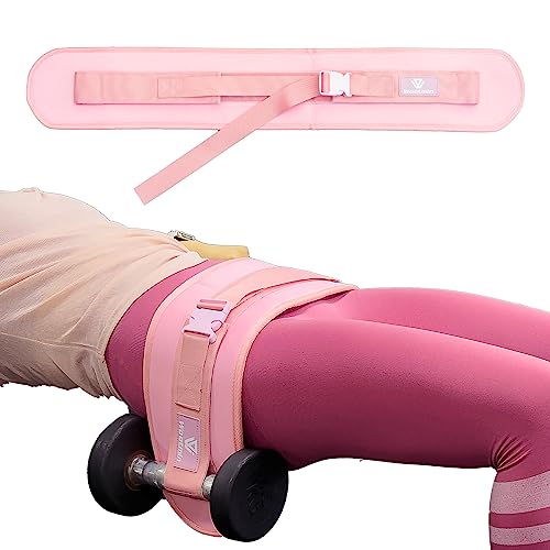 Hip Thrust Belt, Fully Upgraded Hip Thrust Belt for Dumbbells, More Comfortable Hip Thrust Belt, Home Gym Hip Thrust Belt with Wider and Longer Anti-Slip Pads. - color: pink
