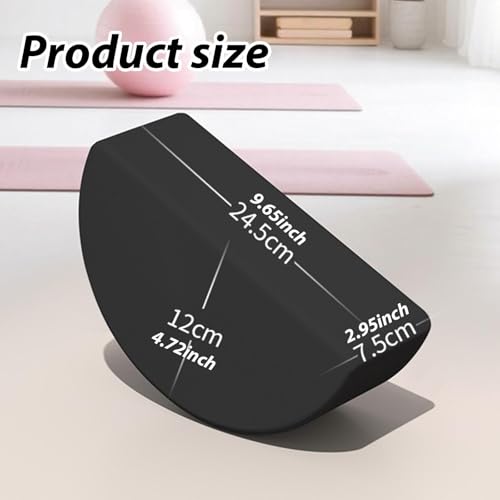 Half Round Yoga Block,Half Moon Balance Block,Multifunctional Exercise Brick Prop AntiSlip for Home Gym Workout Training - color: Black
