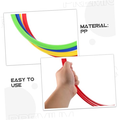 UKCOCO 4pcs Agility Training Rings Durable Plastic Sport Hoops for Football Players Enhance Speed Coordination Versatile Exercise Equipment Red Yellow Green Blue
