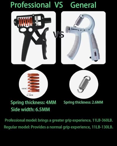 Adjustable Grip Strengthener 11-360 LBS, Forearm Strengthener Trainer with Wrist Guards, Lubricant & Storage Cord, Heavy-Duty Hand Grip Exerciser for Gym, Home Workout, Muscle Training & Injury Recovery