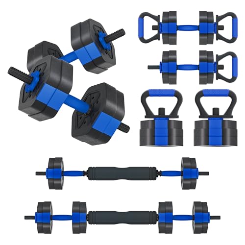 Dumbbell Sets Adjustable Weights, Free Weights with Connector, Non-Rolling Adjustable Dumbbell Set, Barbell for Home Gym, Hexagon, Cement Mixture