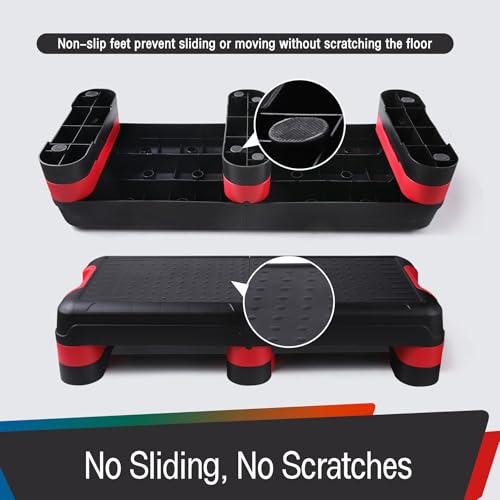 33.5" Foldable Aerobic Step Platform for Home Workout, Step Up Box Exercise Stepper with 3 Heights, Space-Saving Cardio Equipment for Complete Fitness