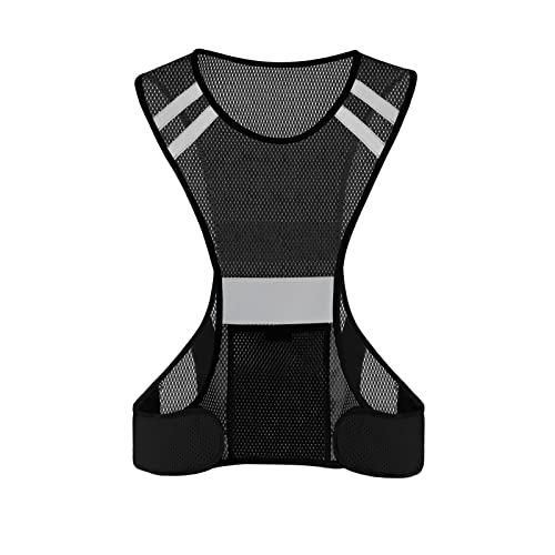 TCCFCCT Reflective Running Vest, High Visibility Running Gear with Large Pocket - color: 1 Pack Mesh Black