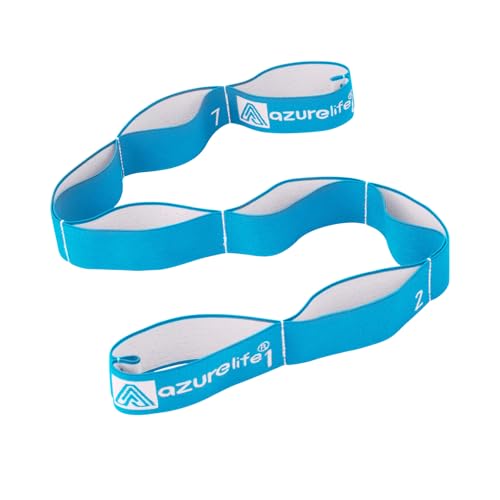 Elastic Yoga Stretching Strap, Multi-Loop Stretch Strap for Physical Therapy, Pilates, Yoga, Dance & Gymnastics Exercise and Flexible Pilates Stretch Band - color: Elastic-Blue
