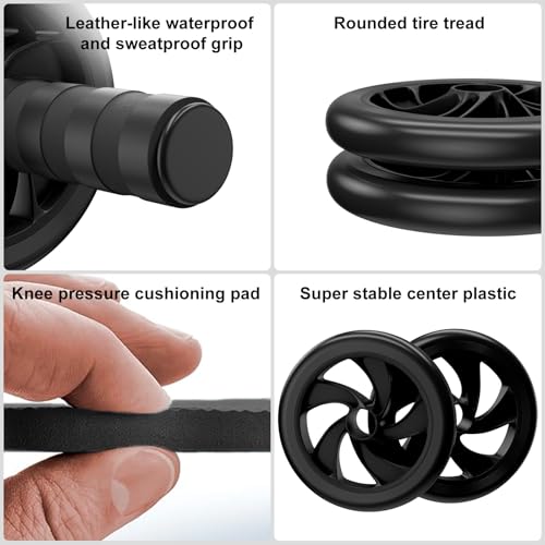 Abdominal Wheel, Ab Roller for Abdominal Exercise Machine, Abs Workout Equipment, Core Strengthening Trainer Fitness Belly Training, Entrainement maison equipement. accessories gym stuff