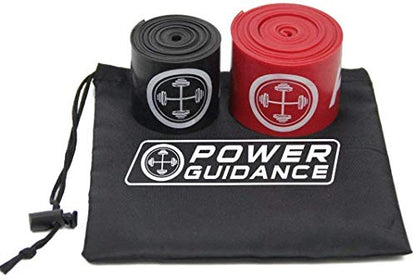 POWER GUIDANCE Muscle Floss Bands - Compression Bands - Mobility & Recovery Bands - for Improving Movement, Increasing Circulation & Reducing Soreness - color: Black and Red Combo (2)