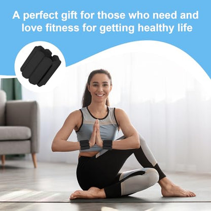 Wrist Weights Set of 2, Wearable Arm & Leg Weights for Women & Men, Adjustable Wrist Ankle Weights for Walking, Yoga, Swimming, Gym, 2lb - color: Black
