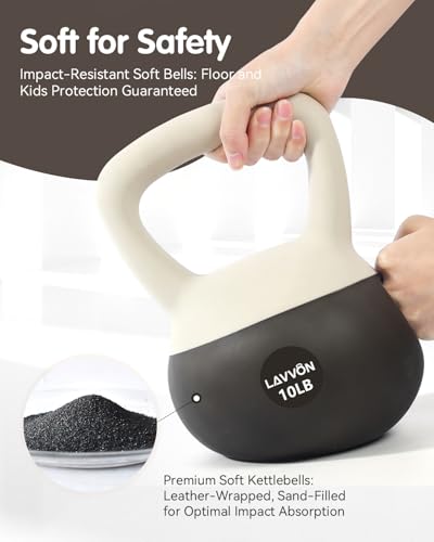 Soft Kettlebell - Cushioned Impact-Resistant Base and Anti-Slip - color: Black-White